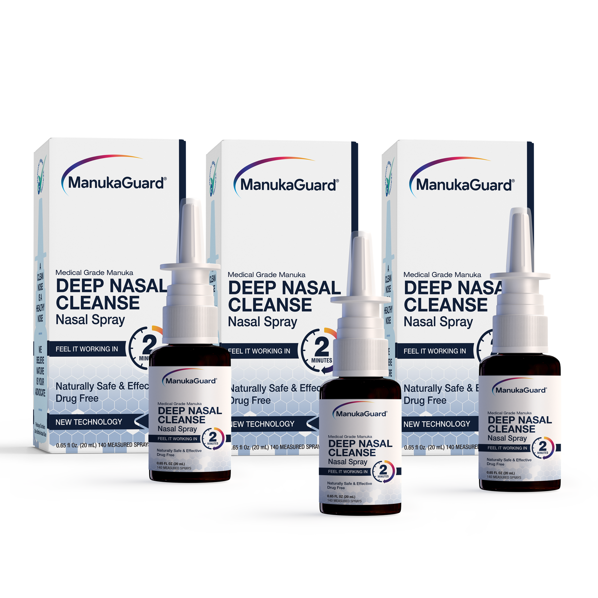 Deep Nasal Cleanse Nasal Spray, 3-Pack Bundle