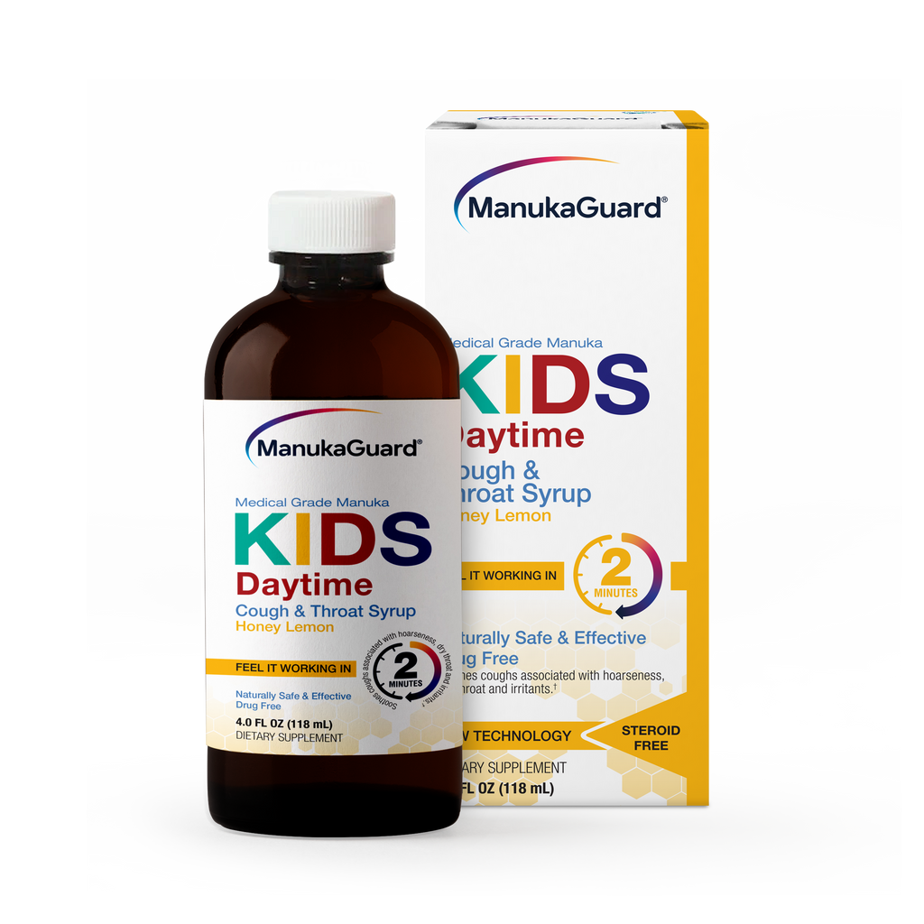 Kid's Daytime Cough & Throat Syrup, Honey Lemon, Medical Grade Manuka Honey