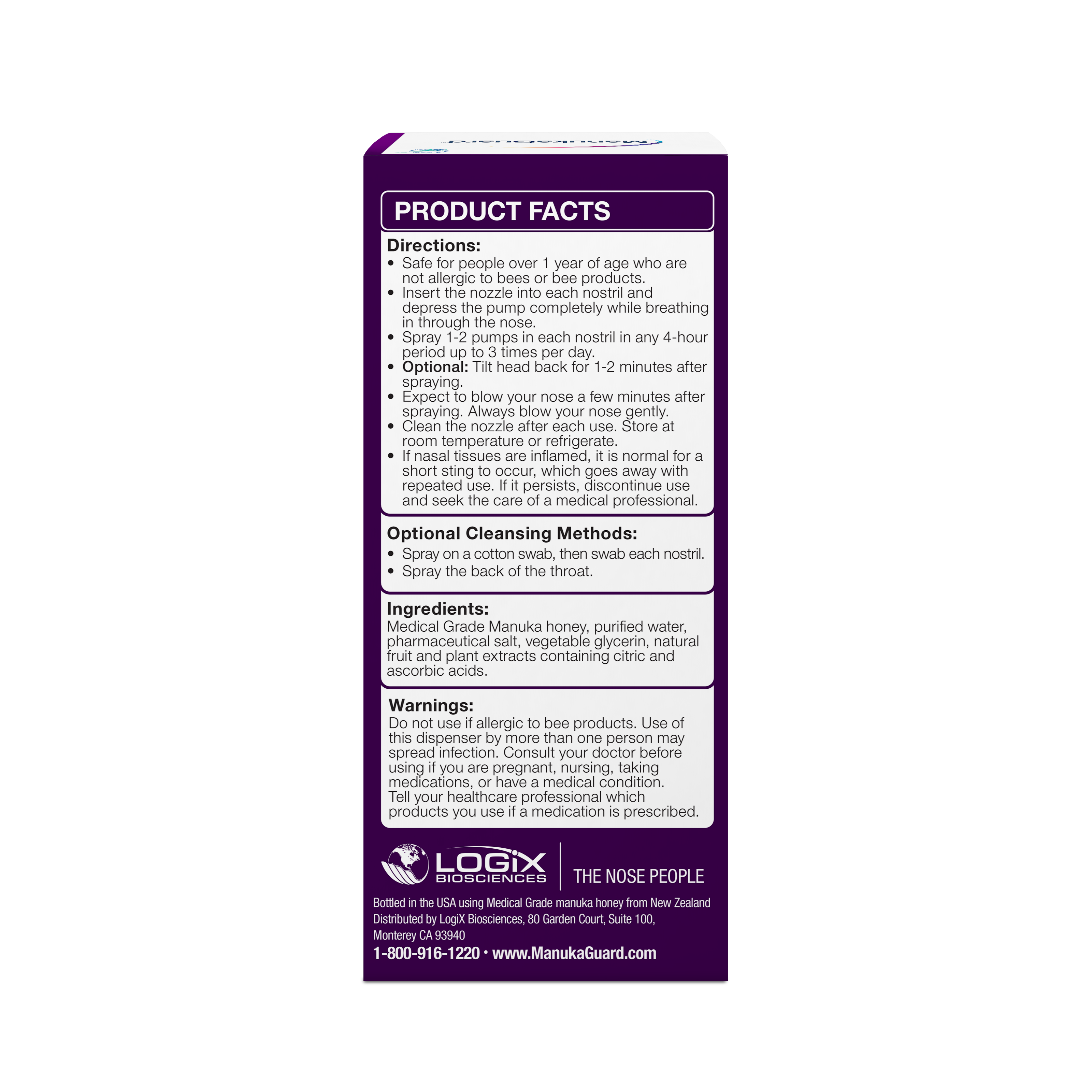 Extra Strength Allercleanse Nasal Spray, Medical Grade Manuka Honey MGO 600